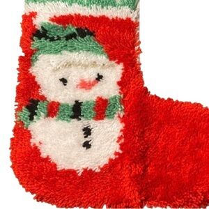 Handmade festive snowman Christmas stocking size large